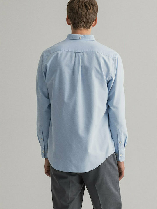 Gant Men's Shirt Long Sleeve Cotton Light Blue