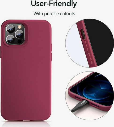 ESR Cloud Back Cover Silicone Burgundy (iPhone 12 / 12 Pro)