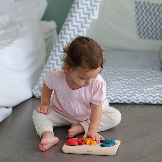 Ξύλινο Παιδικό Puzzle Σφηνώματα Δεινόσαυροι 3pcs Plan Toys