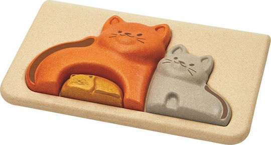 Wooden Kids Peg Puzzle Cat 3pcs Plan Toys