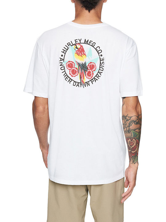 Hurley EVD WSH Parrot T-shirt Bărbătesc cu Mânecă Scurtă Alb