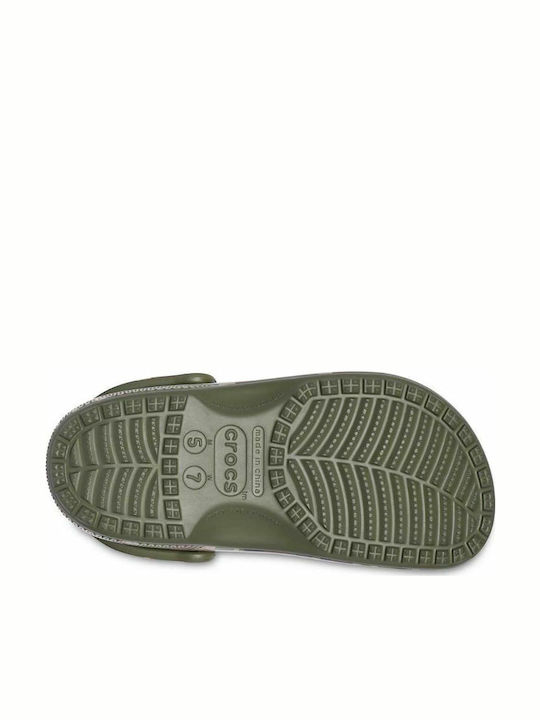 Crocs Classic Printed Camo Anatomic Clogs Green