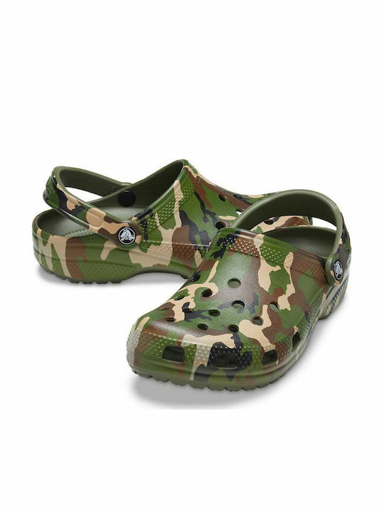 Crocs Classic Printed Camo Anatomic Clogs Green
