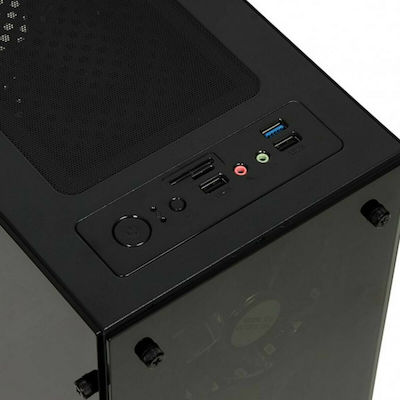 iBox Passion V4 Mini Tower Computer Case with Window Panel and RGB Lighting Black