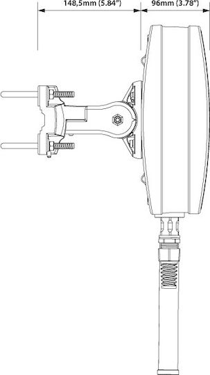 QuWireless QuMax for Teltonika RUT950/900 External 4G Directional Antenna 6dBi with Ethernet Connection A950M