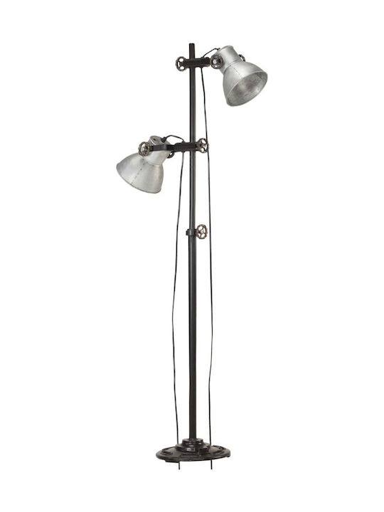 vidaXL Stehlampe H160xB28cm. mit Fassung für Lampe E27 Silber