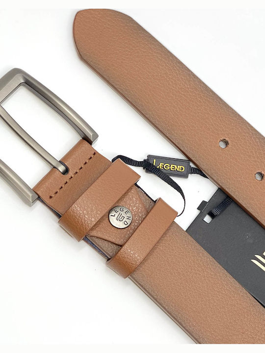 Wide Men's Belt Leather Tabac Brown