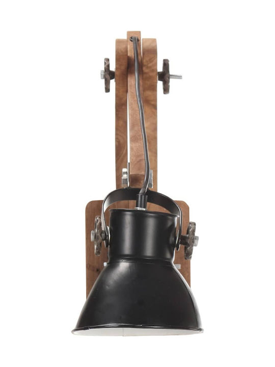 vidaXL Vintage Lamp Wall with Socket E27 Black 16cm