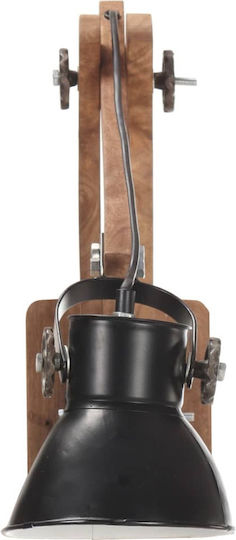 vidaXL Vintage Lamp Wall with Socket E27 Black 16cm