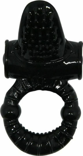 Baile Sweet Ring Δονούμενο Δαχτυλίδι Πέους Σιλικόνης Black D-219325