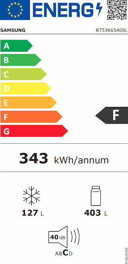 Samsung Ψυγείο Δίπορτο 530lt NoFrost Υ185.5xΠ79xΒ72εκ. Inox RT53K6540SL/ES