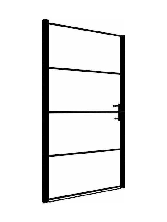 vidaXL Διαχωριστικό Ντουζιέρας με Ανοιγόμενη Πόρτα 100x178cm Fabric Black