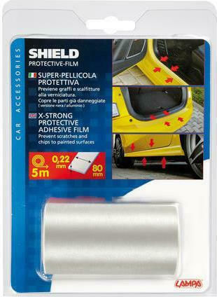 Lampa X-Strong Protective Adhesive Film Προστατευτική Μεμβράνη για Πόρτες Αυτοκινήτου 5m x 8cm 1τμχ Ασημί