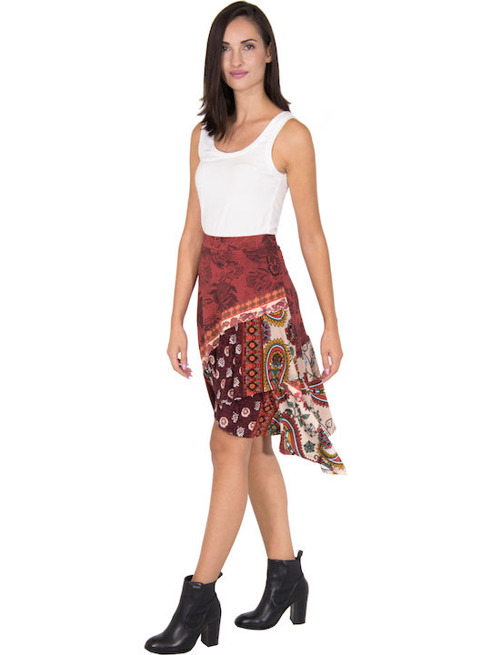 Indira High-waisted Midi Skirt Multicolored
