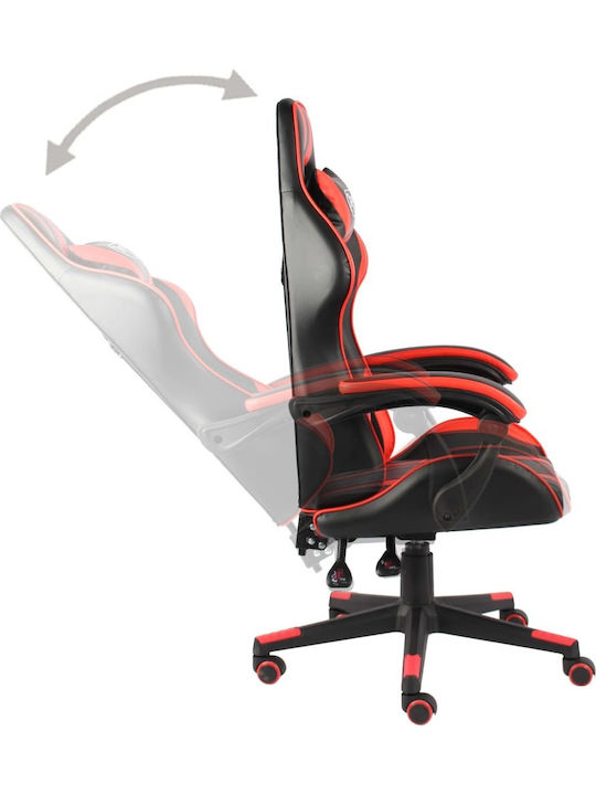 vidaXL Racing Artificial Leather Gaming Chair with Adjustable Arms Black/Red