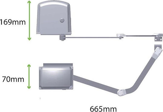 Profelmnet Stânga Motor pentru ușă de garaj batantă Advantage până la 250kg