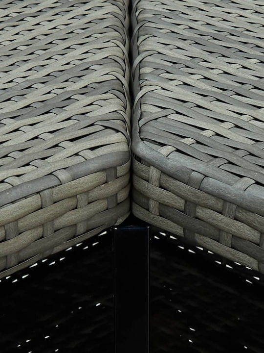 Τραπέζι Μπαρ Εξωτερικού Χώρου Rattan Γκρι 100x50x105εκ.