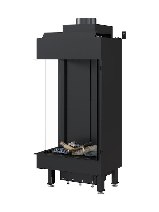 Kratki Leo L 45 68 G20 Ενεργειακό Τζάκι Αερίου 5.8kW Αριστερή Γωνία με Σταθερή Πόρτα