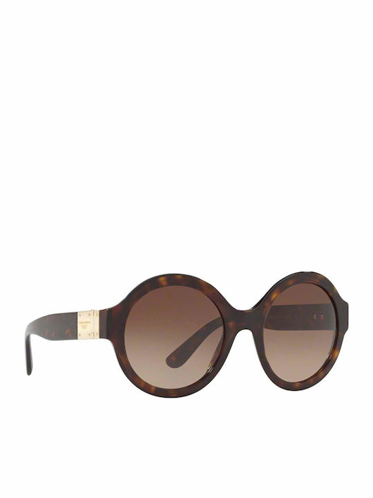 Dolce & Gabbana Women's Sunglasses with Gold Tartaruga Horn-Rimmed Frame and Brown Gradient Lenses DG4331 502/13