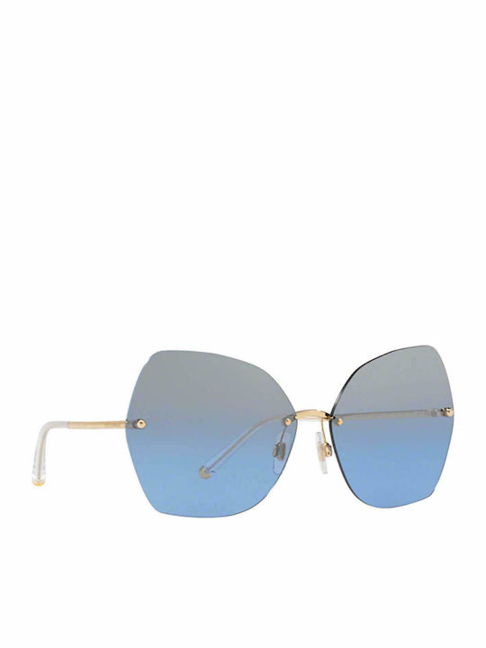 Dolce & Gabbana Sonnenbrillen mit Gold Rahmen und Blau Linse DG2204 02/7C