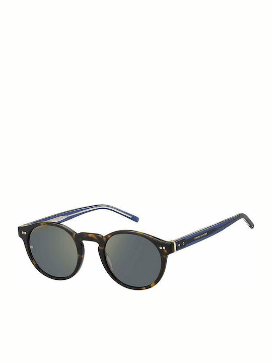 Tommy Hilfiger Men's Sunglasses with Brown Tartaruga Plastic Frame and Gold Mirror Lens TH1795/S 086/K1