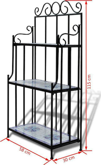 vidaXL Метален Цветарник Син 58x30x115см