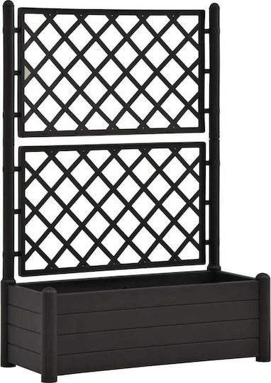 vidaXL Planter Box Plastic Black 100x43x142cm.