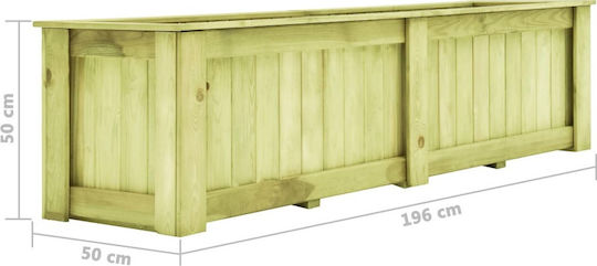 vidaXL Planter Box Wooden Brown 196x50cm.