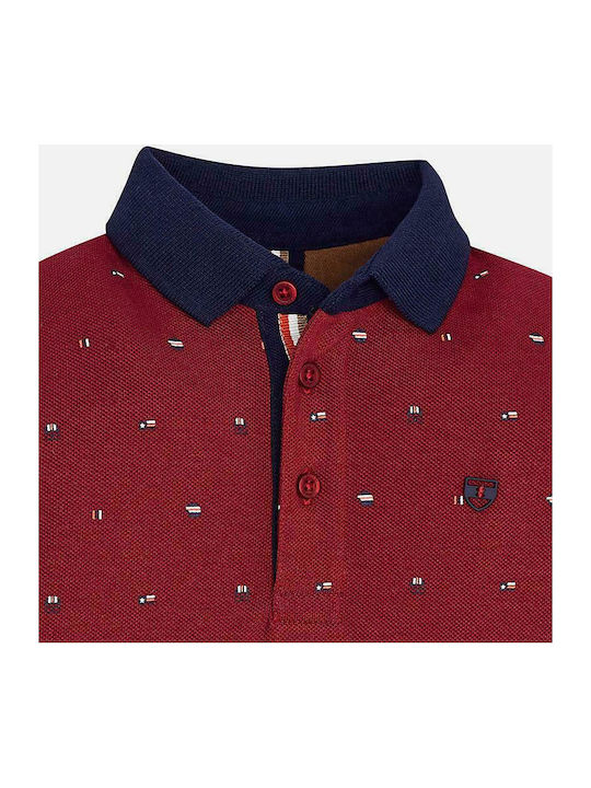 Mayoral Kids Polo Long Sleeve Burgundy