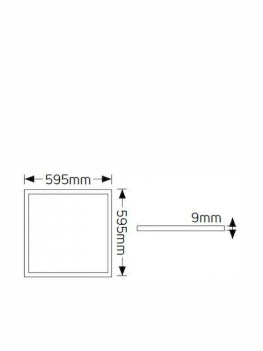 Geyer Square Recessed LED Panel 40W with Natural White Light 60x60cm