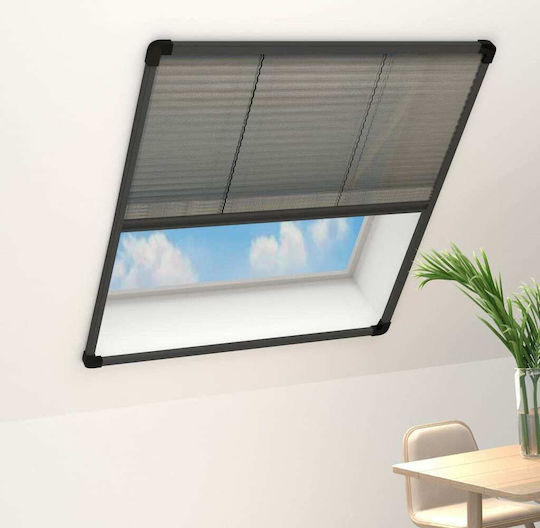 vidaXL Σίτα Παραθύρου Πλισέ από Fiberglass Μαύρη με Πλαίσιο 160x80cm