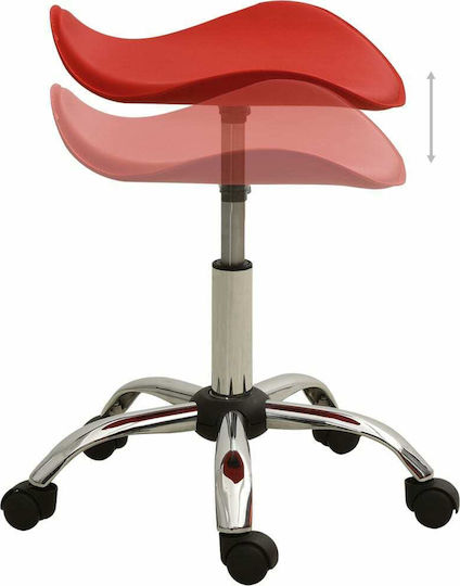vidaXL Scaun Cu Roți 49cm Roșu
