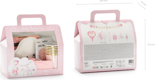 PartyDeco It's a Girl Set de servire pentru Party 49buc