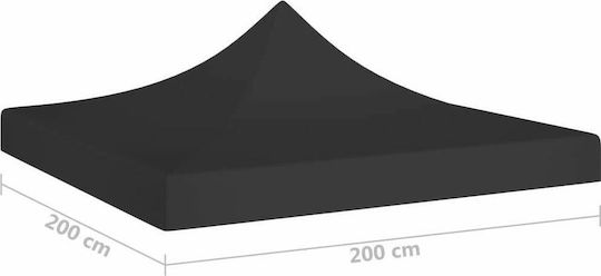 vidaXL Pavillonabdeckung Schwarz mit PVC-Beschichtung 2x2m