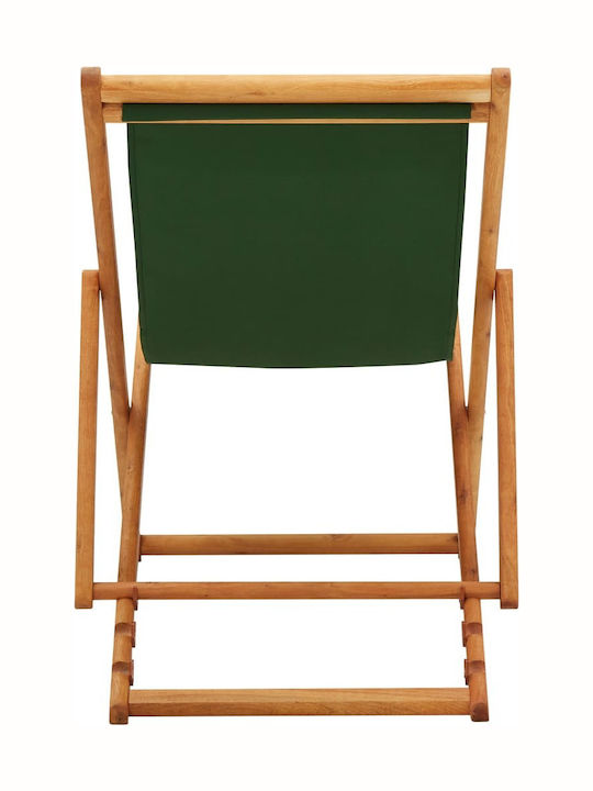 Σεζλόνγκ Ξύλινη με Πράσινο Ύφασμα 127x60x95cm