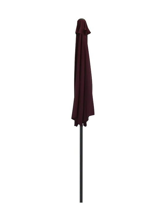 Round Aluminum Burgundy Garden & Terrace Parasol Φ2.7xΥ2.45m