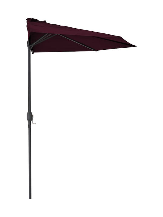 Round Aluminum Garden Parasol Burgundy Diameter 3xHeight 2.53m