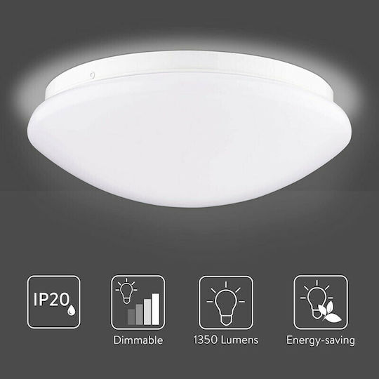 Navaris Deckenleuchte 29cm Weiß mit Integrierter LED