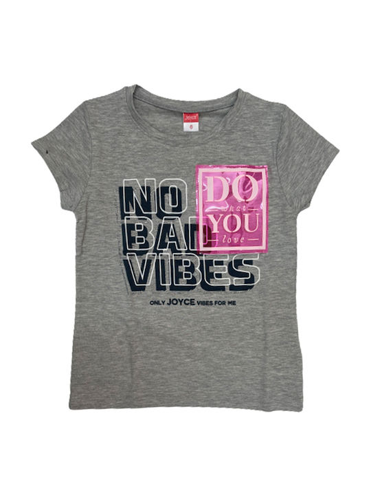 Joyce No Bad Vibes Παιδικό T-shirt Γκρι