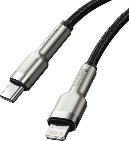 Baseus Cafule Metal Braided USB-C to Lightning Cable 20W Black 2m (CATLJK-B01)