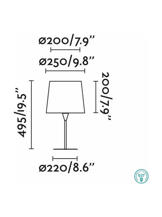 Faro Barcelona Samba Metal Table Lamp for Socket E27 with Yellow Shade and White Base