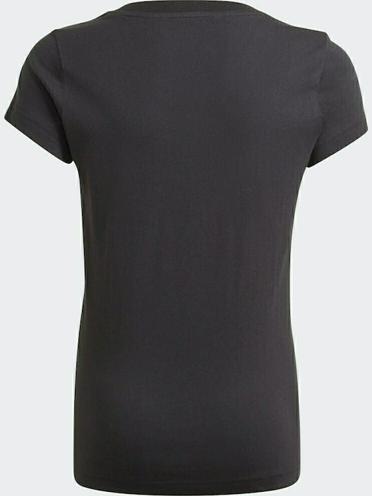 Kinderoberteile T-Shirt Schwarz Essentials Zwei-Farben Großes Logo