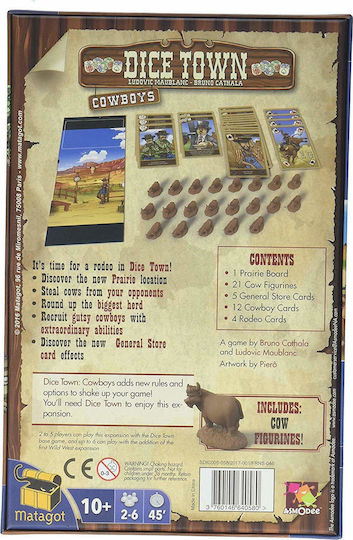 Разширение на играта Dice Town: Cowboys за 2-6 играчи 10+ години (EN) Matagot