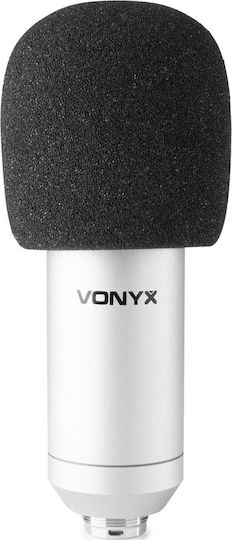 Vonyx CM300 Πυκνωτικό Μικρόφωνο USB Επιτραπέζιο, Shock Mounted για Studio σε Ασημί Χρώμα