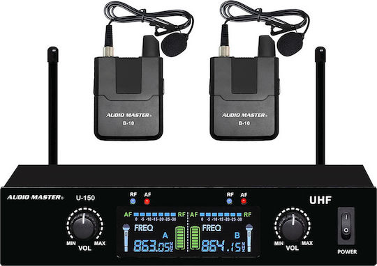 Audio Master U150-BB Σετ Ασύρματο Δυναμικό Μικρόφωνο Πέτου