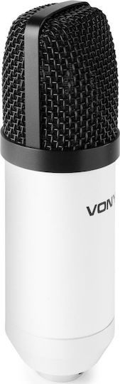 Vonyx CM300 Condenser Microphone USB Shock Mounted for Studio in White Color