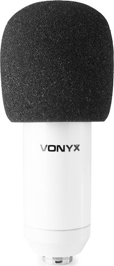 Vonyx CM300 Condenser Microphone USB Shock Mounted for Studio in White Color