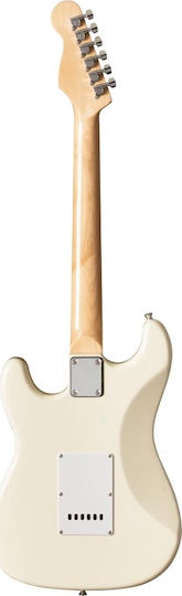 Soundsation Rider Junior Elektrische Gitarre mit SSS Tonabnehmerkonfiguration Vintage White