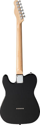 Soundsation Electric Guitar Twanger-R with S Pickups Layout, Rosewood Fretboard in Black