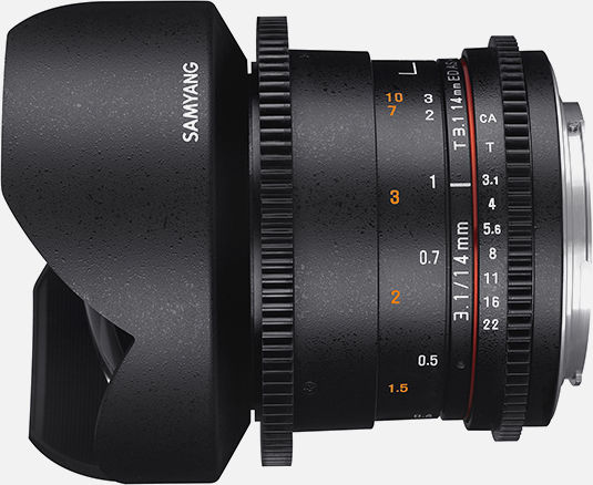 Samyang Full Frame Camera Lens 14mm T3.1 ED AS IF UMC VDSLR Fisheye for Nikon F Mount Black